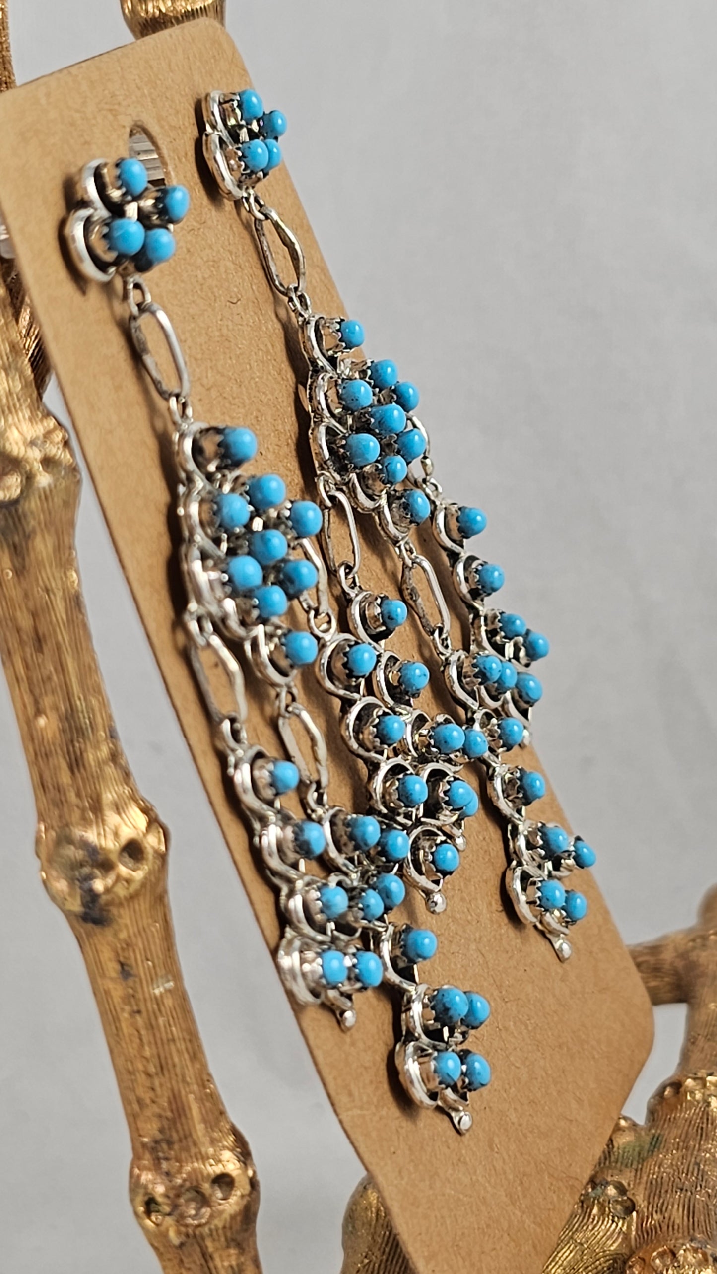 Snake eye chandelier earrings