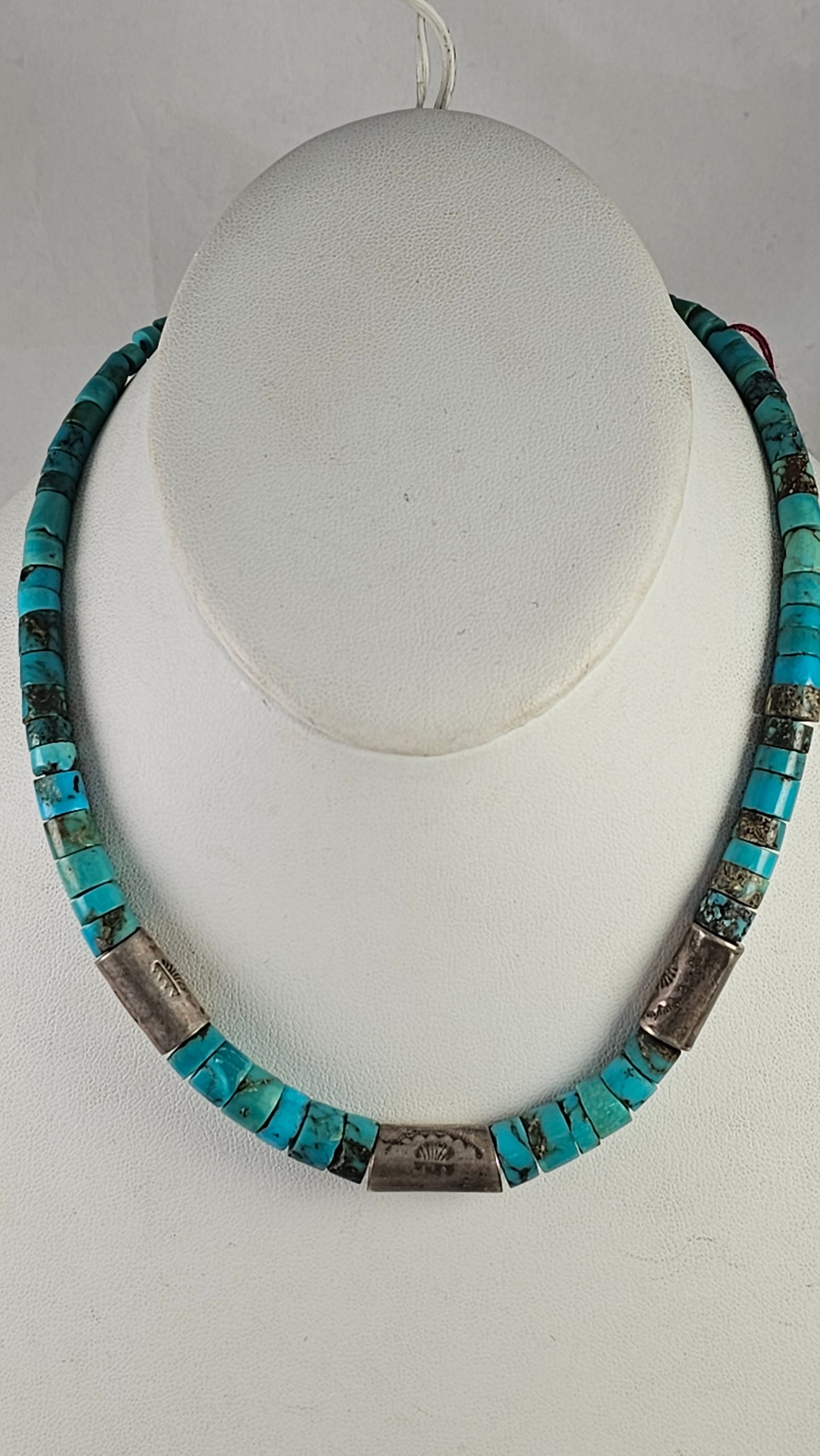 Turquoise heishi choker