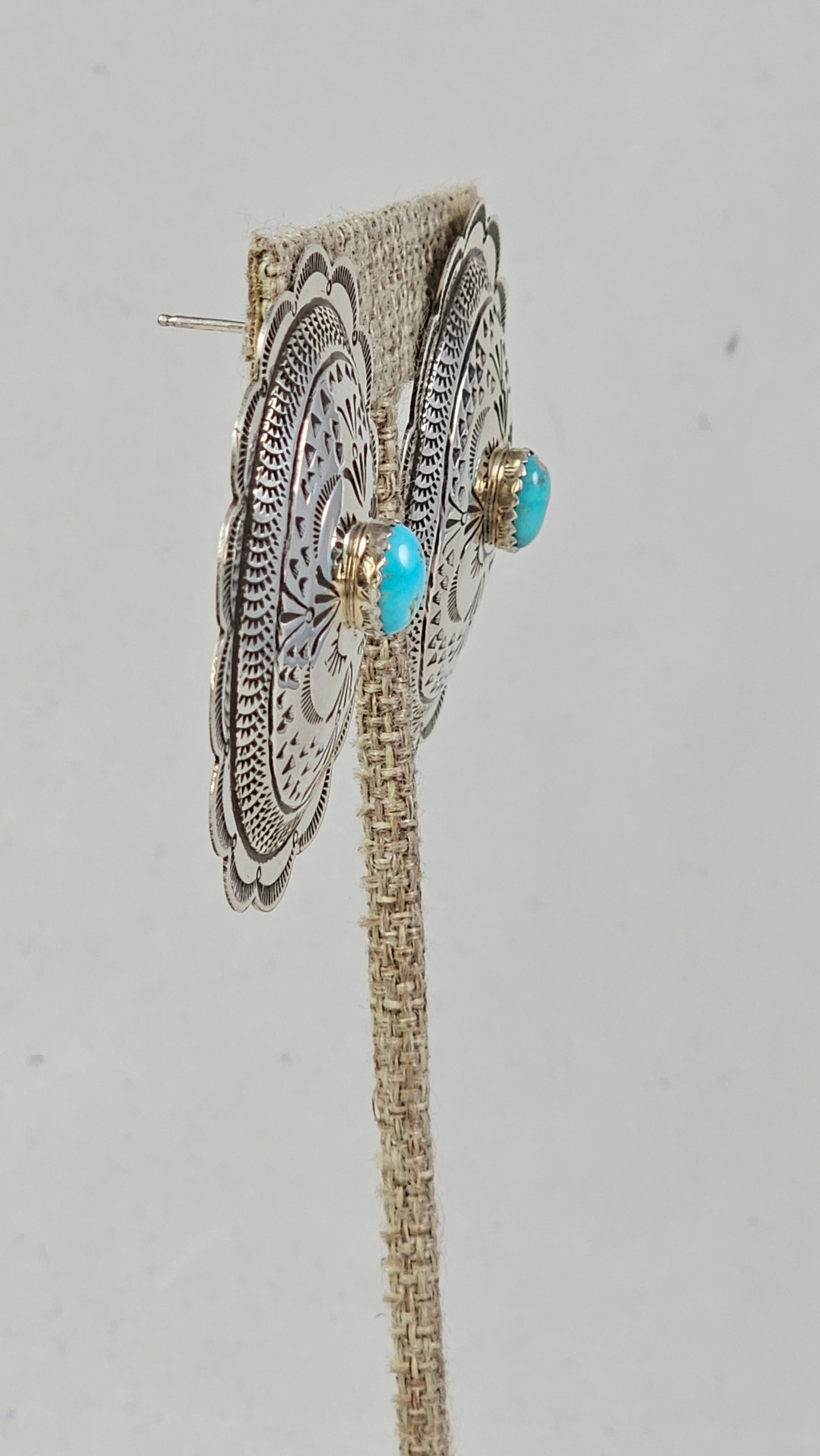 Stamped concho earrings