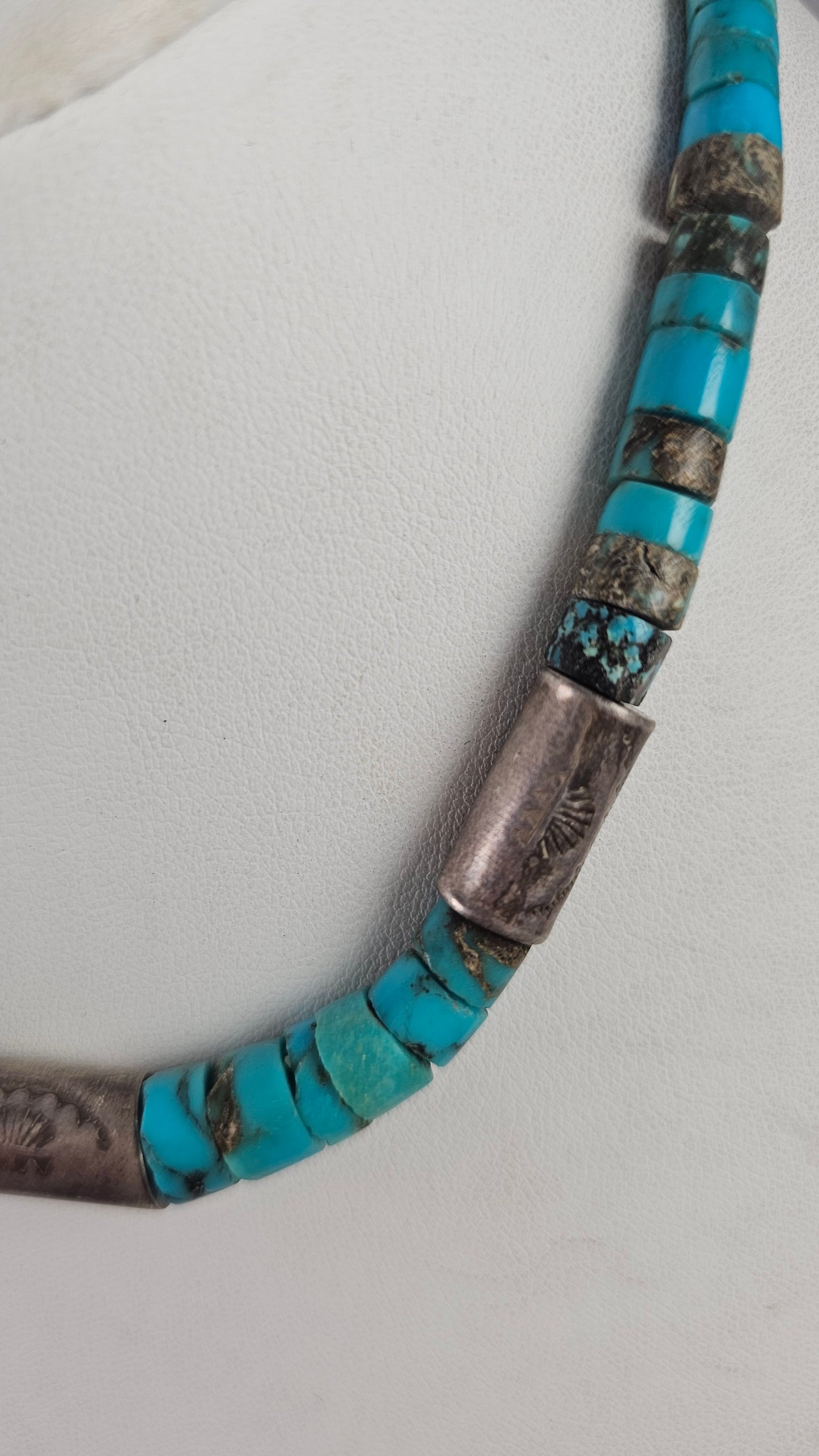 Turquoise heishi choker