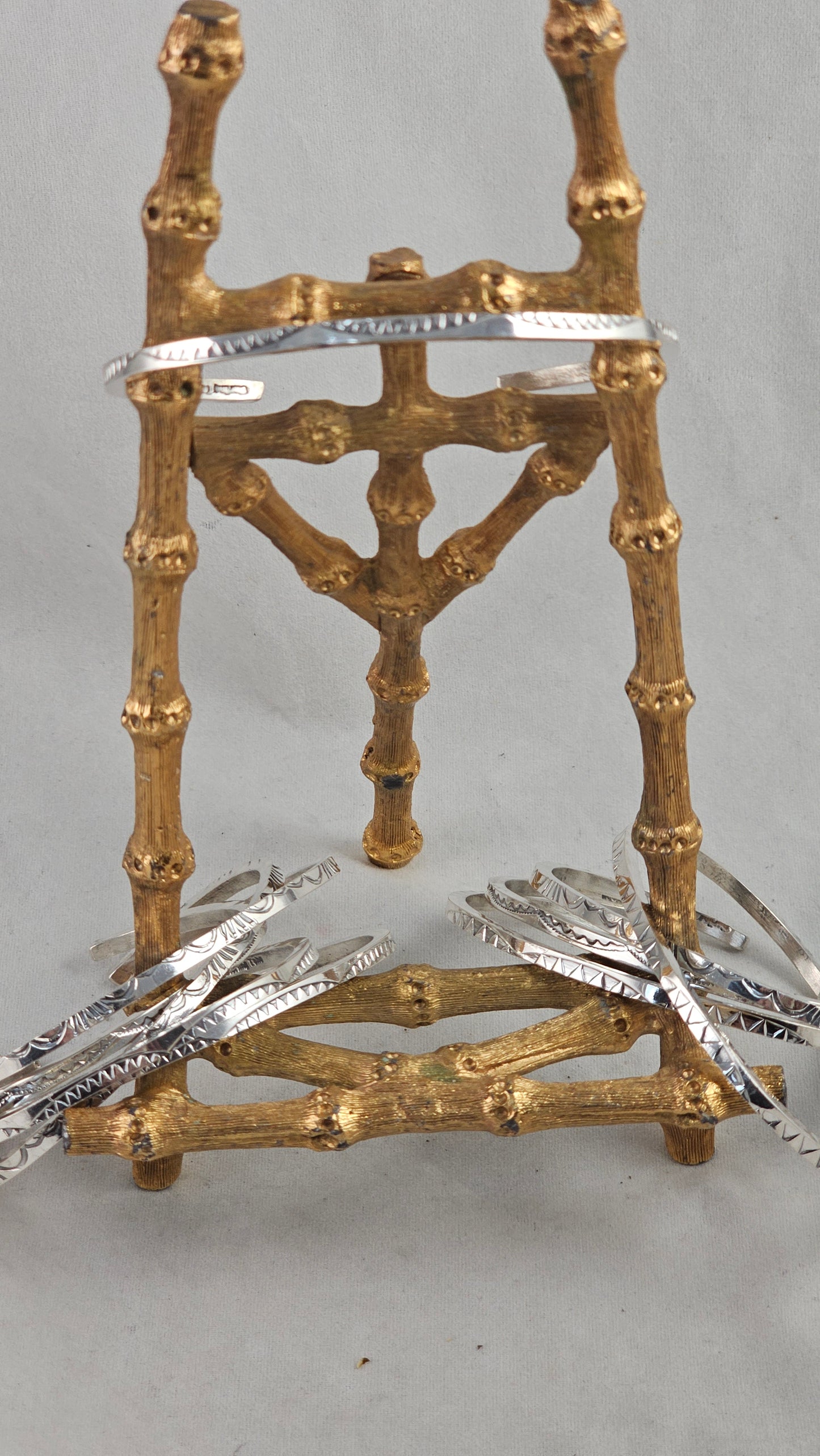 Stamped flat sterling cuff bracelet