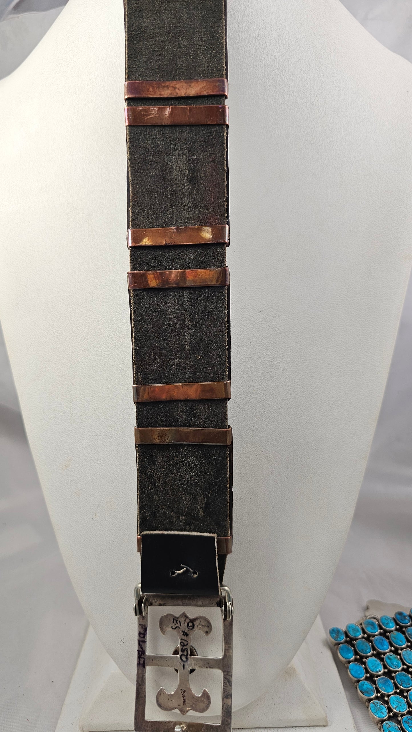 Fleur de lis turquoise concho belt