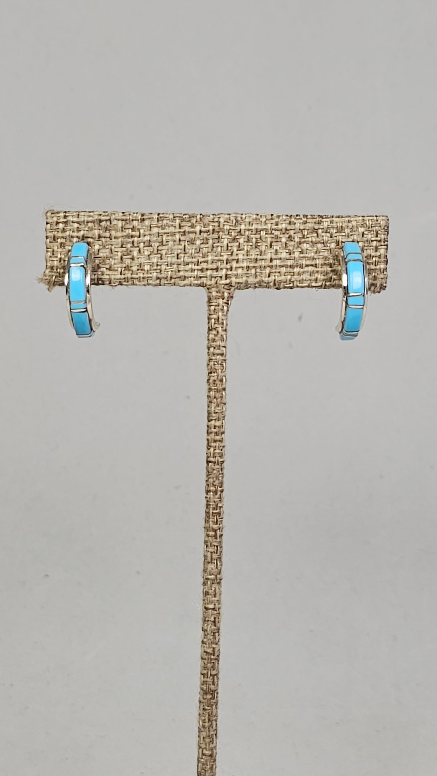 Zuni Inlay hoop earrings