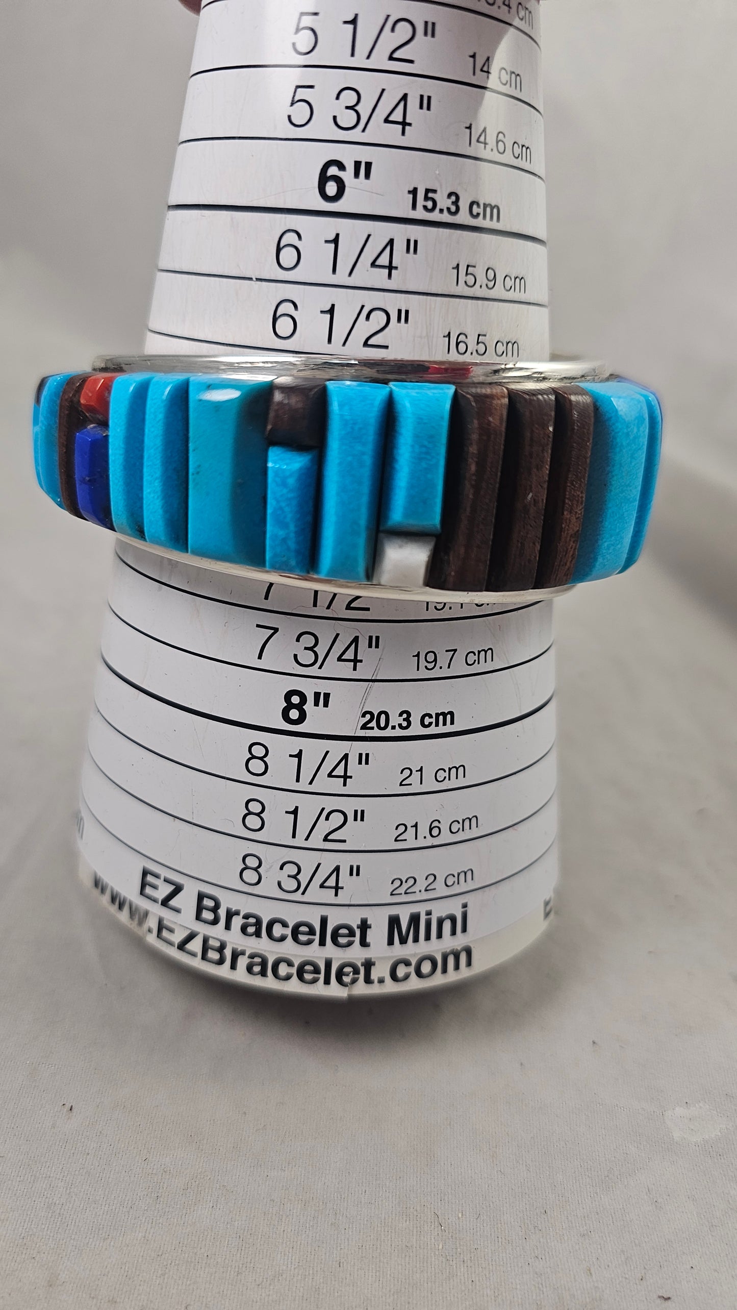 Chimney Butte geometric design turquoise cuff bracelet.