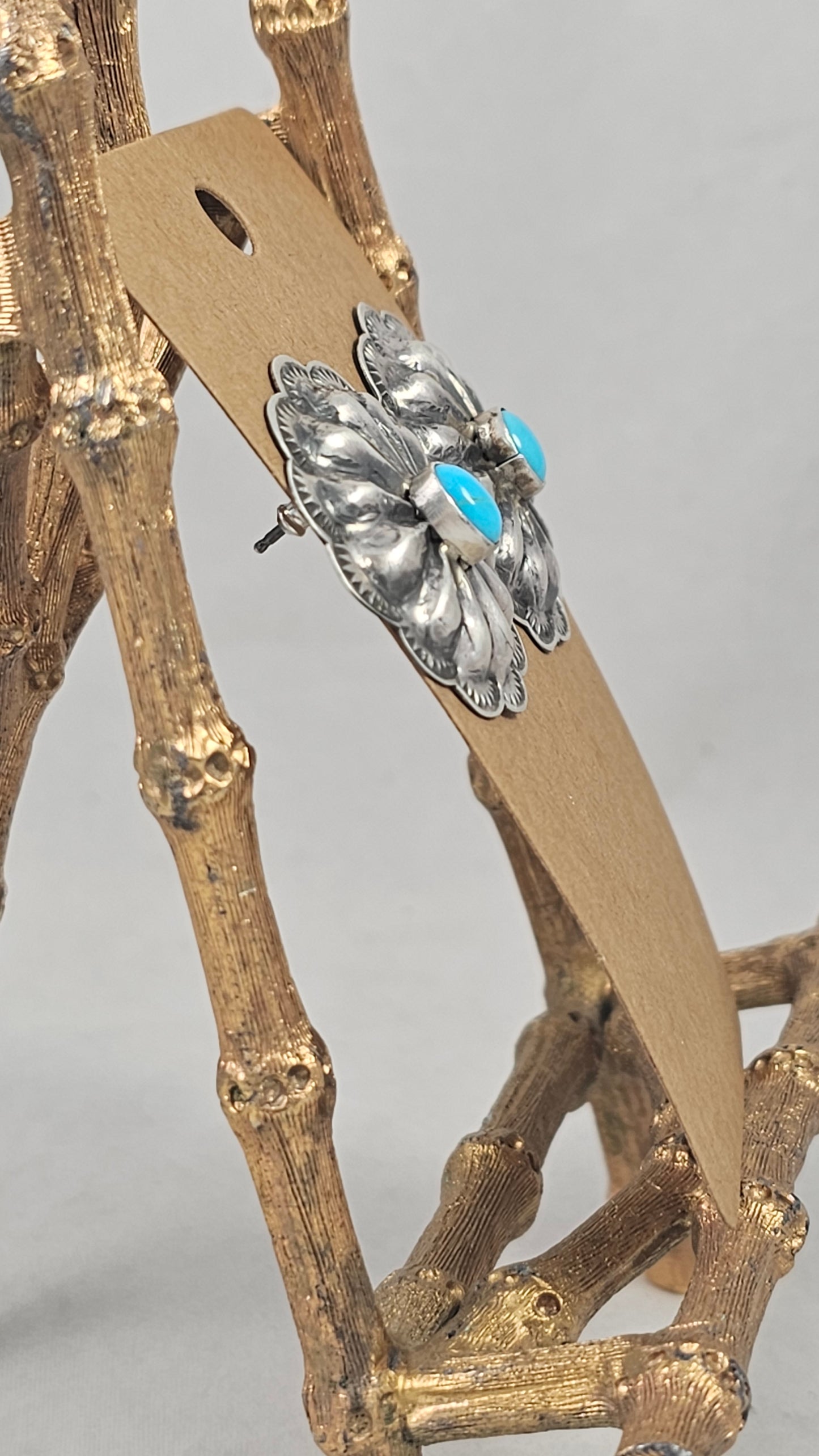 Turquoise concho earrings