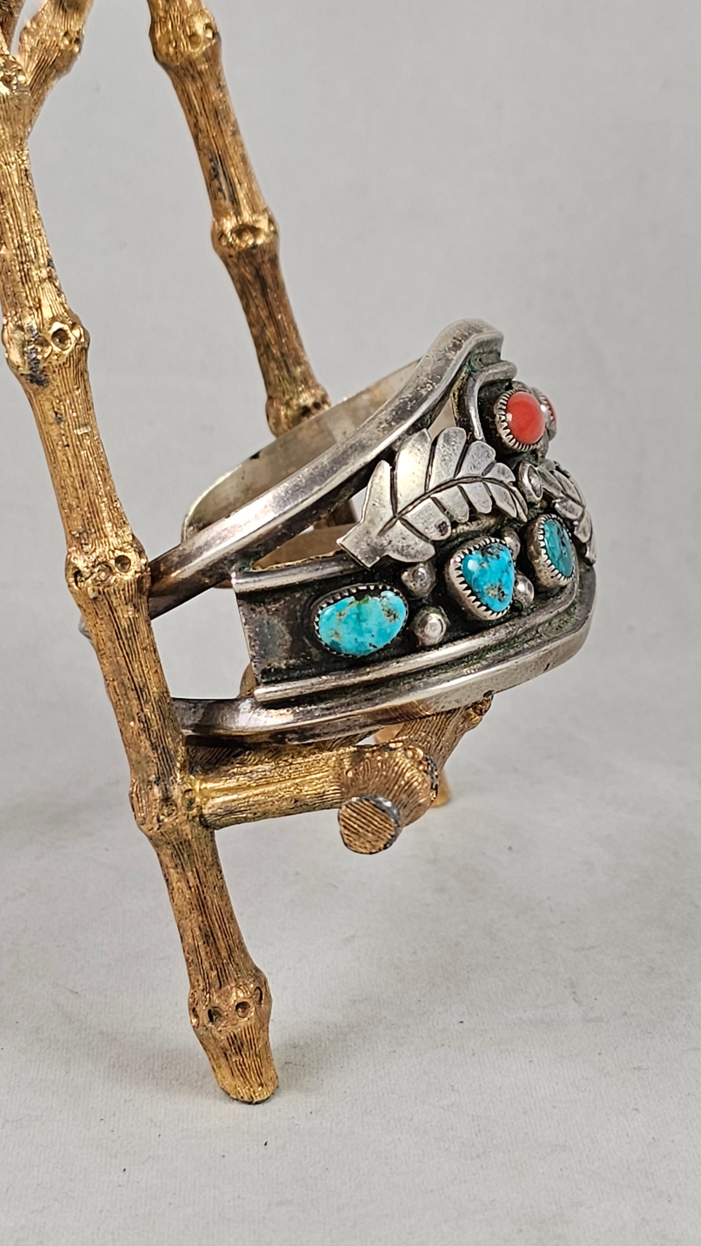 Vintage turquoise and coral bracelet