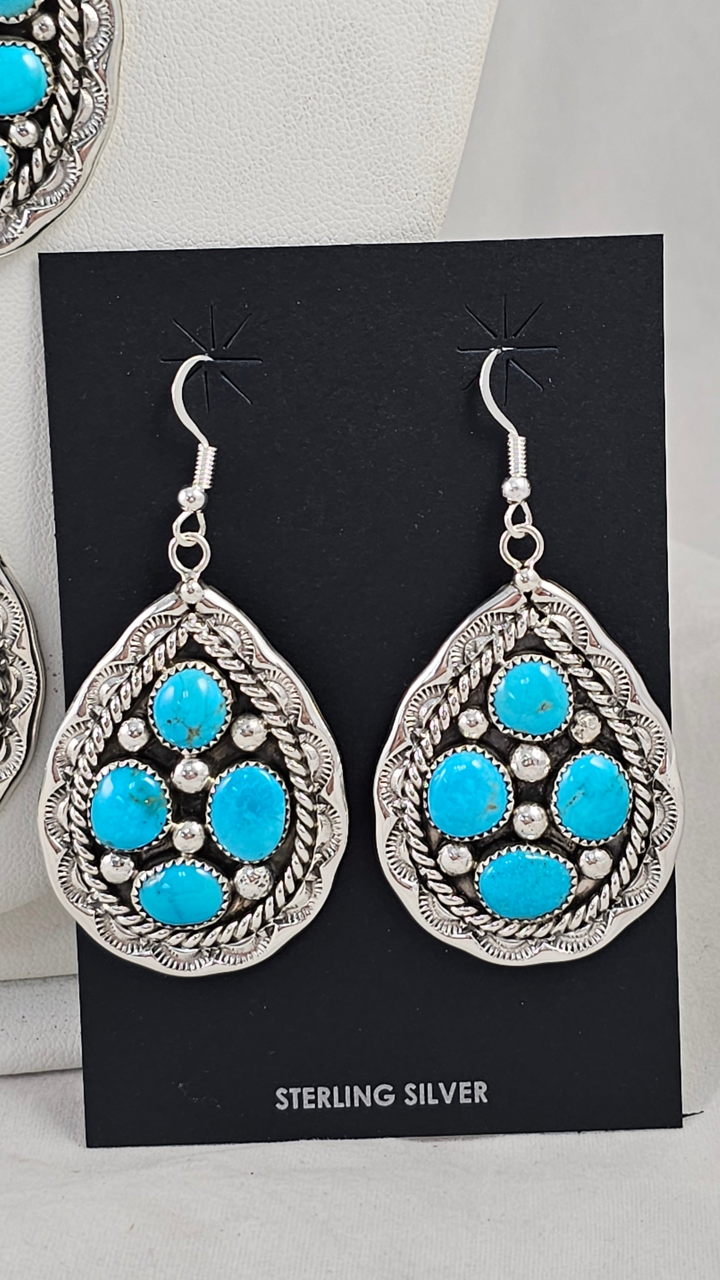 Teardrop lariat necklace with matching earrings