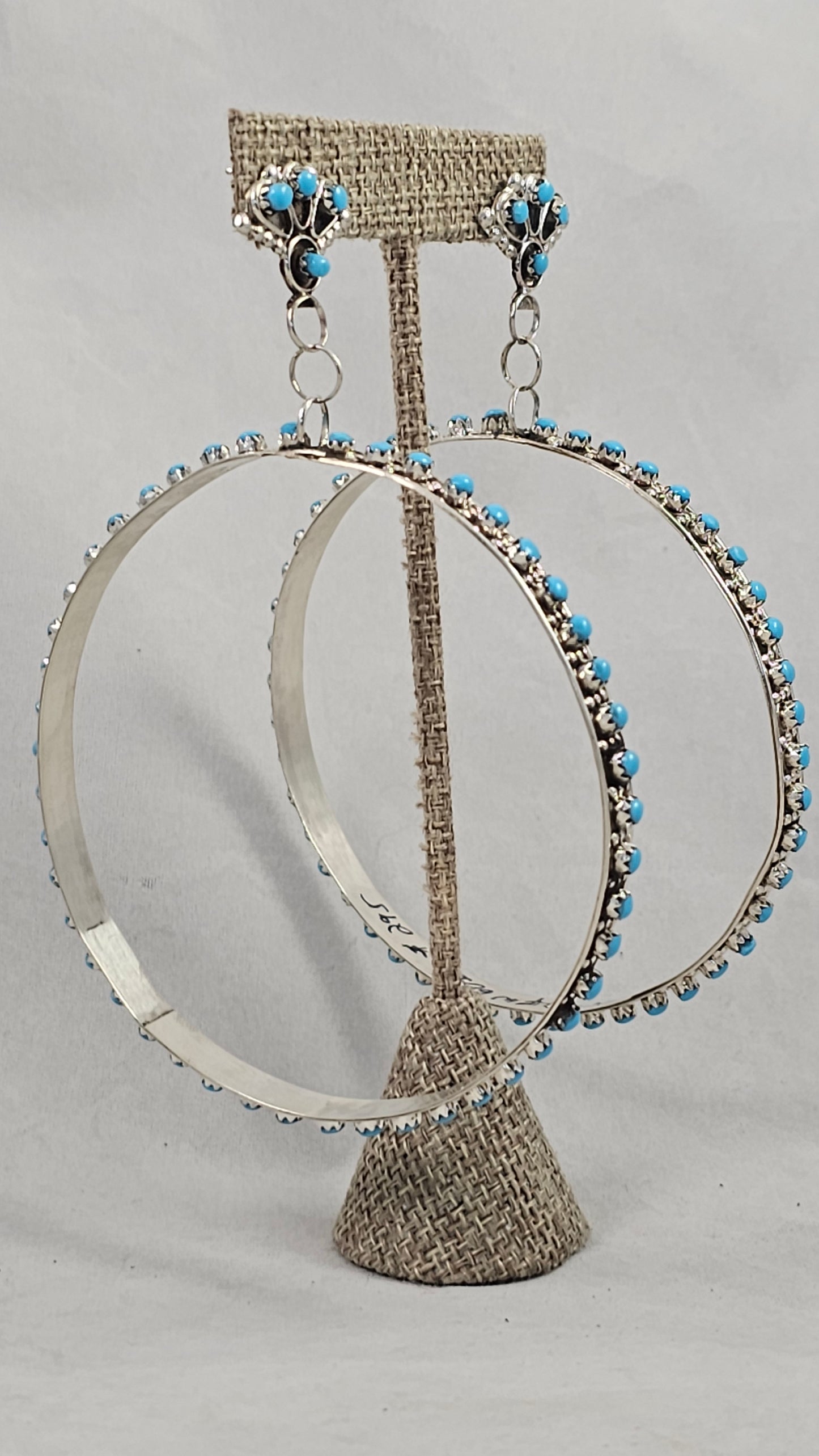 Snake eye fan hoop earrings