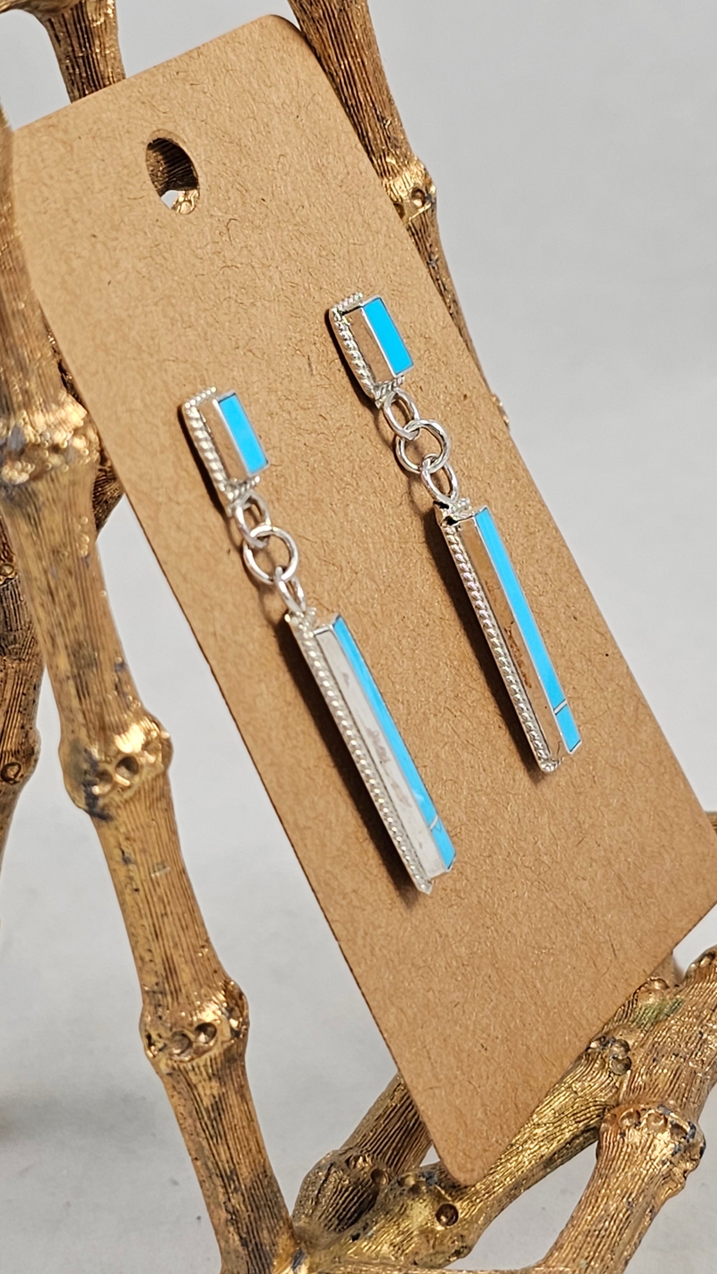 Inlay bar earrings
