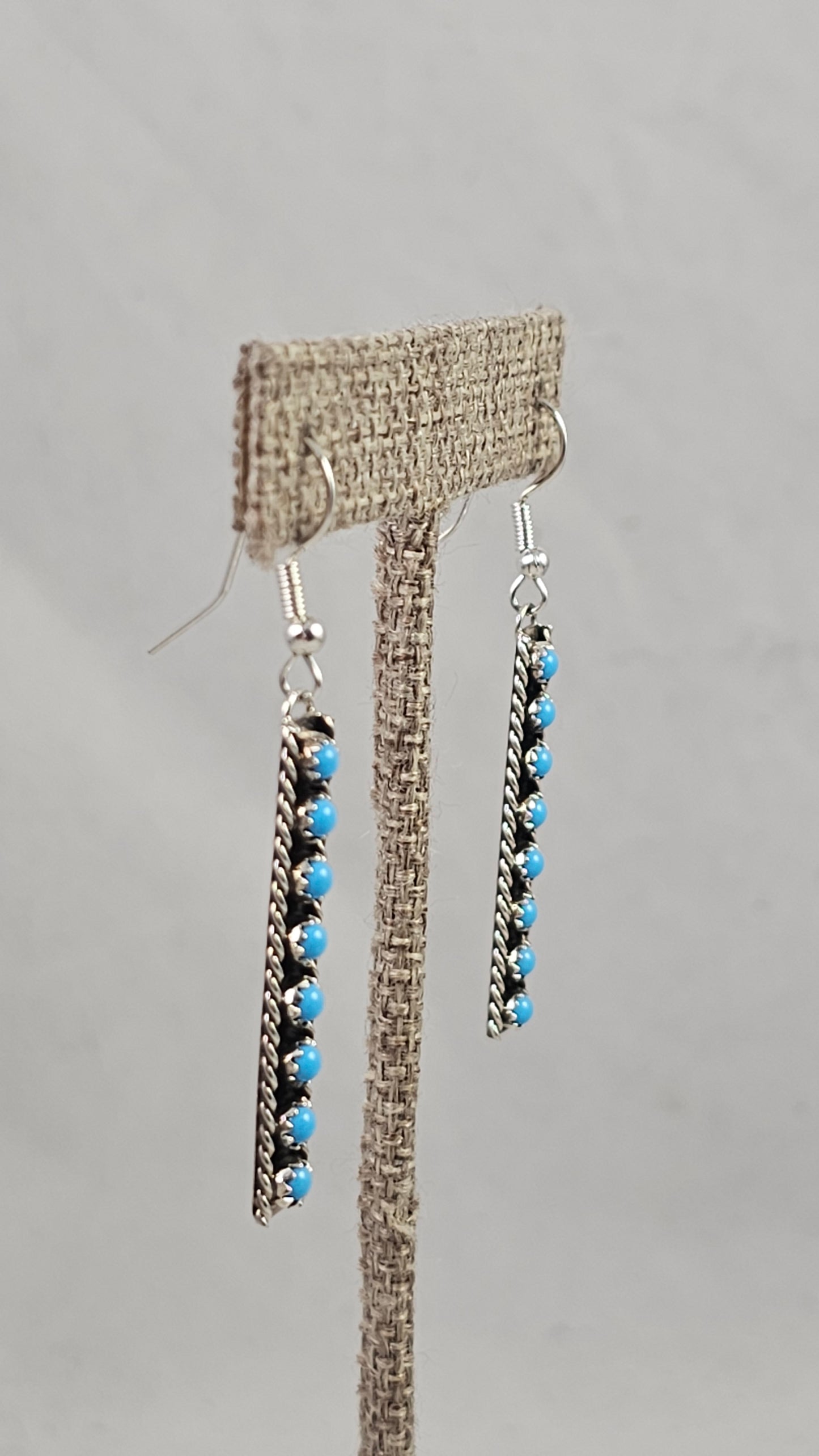 Turquoise Snake Eye Bar earrings
