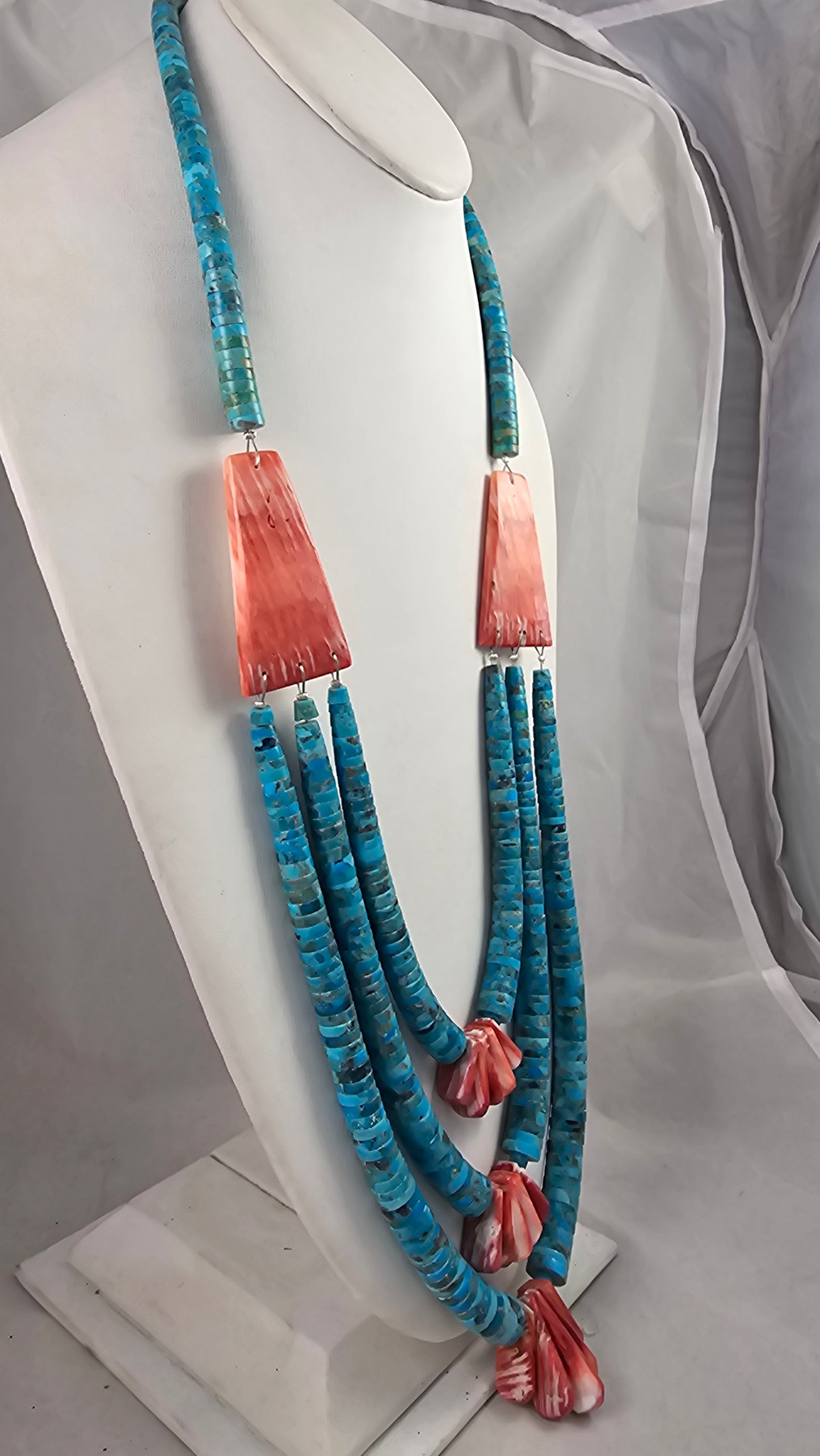 Lupe Lovato Santo Domingo waterfall necklace