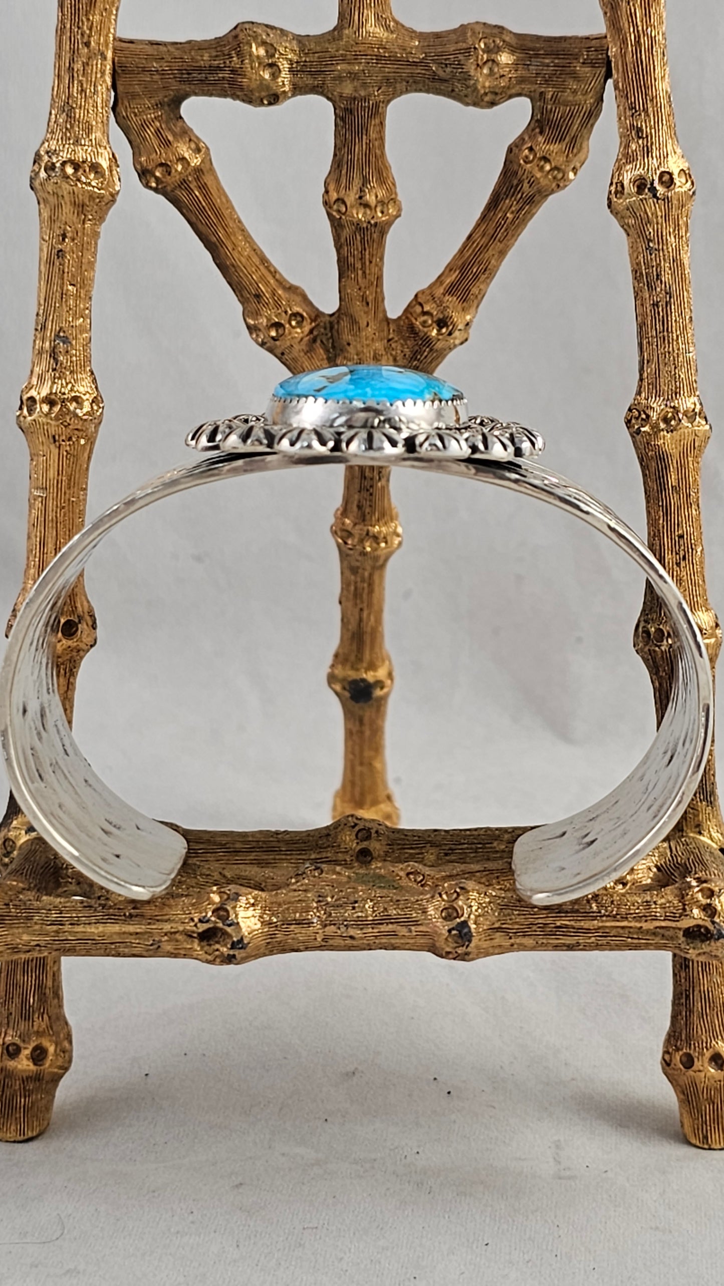 Turquoise and sterling cuff