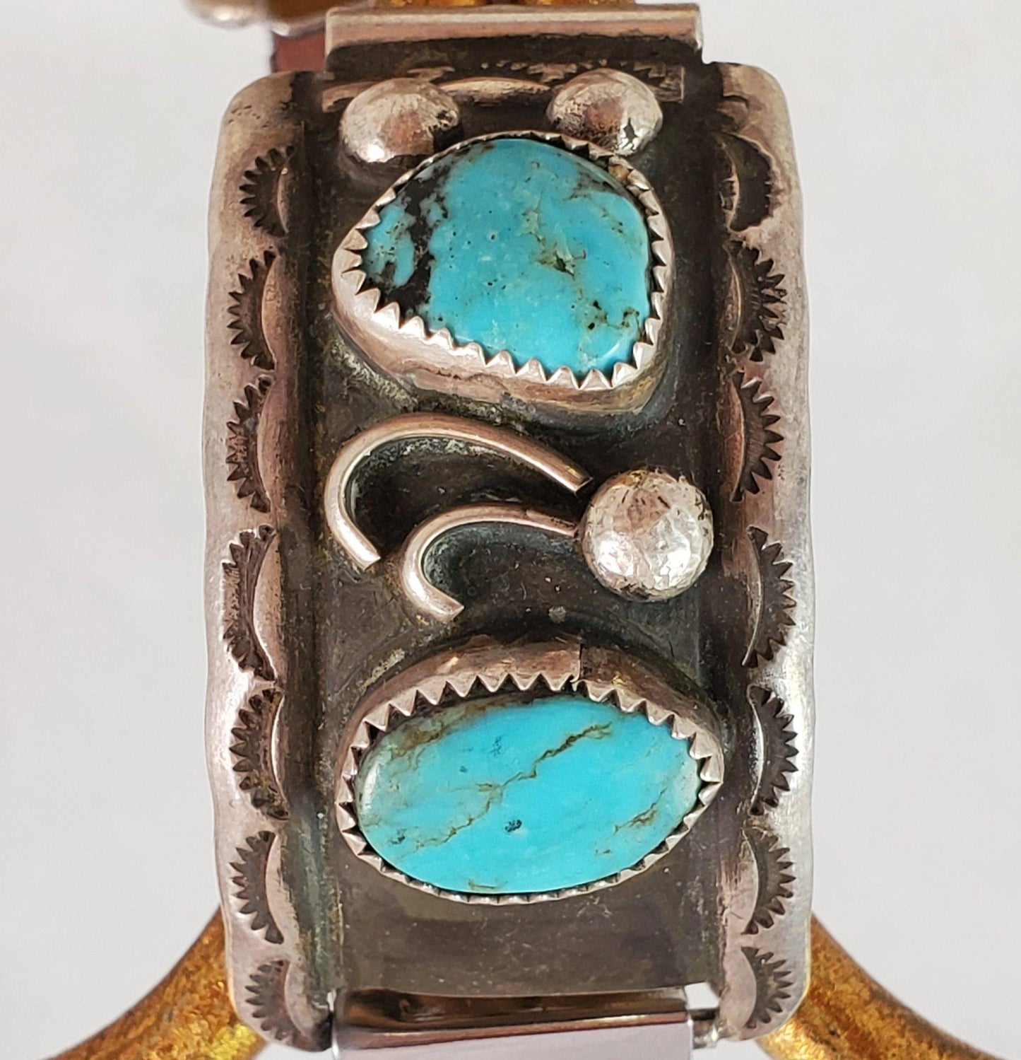 Vintage watch tips Navajo 2 stone - Albuquerque Pawn Shop