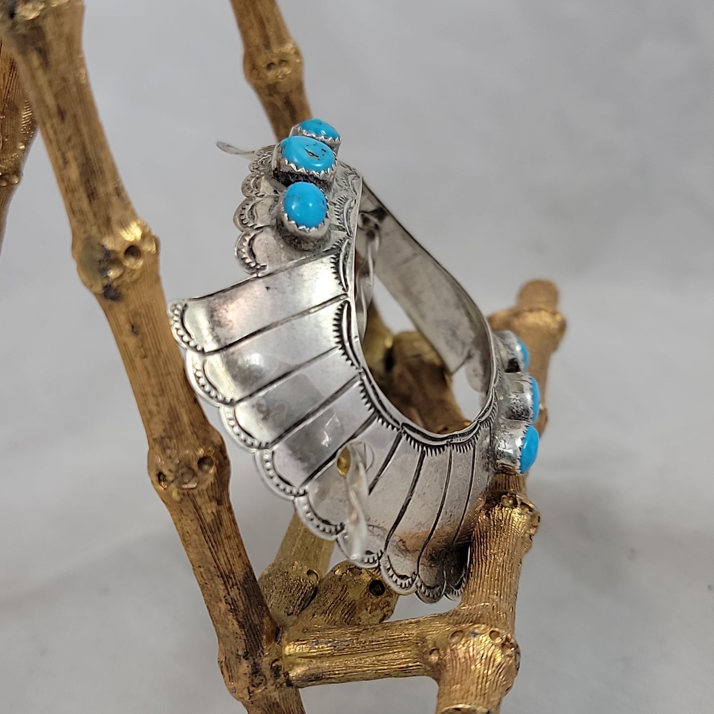 Turquoise & Sterling Hair Piece