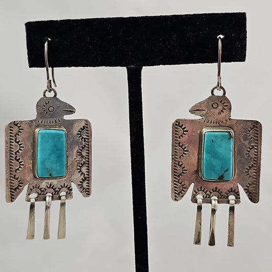 Thunderbird stamped earrings