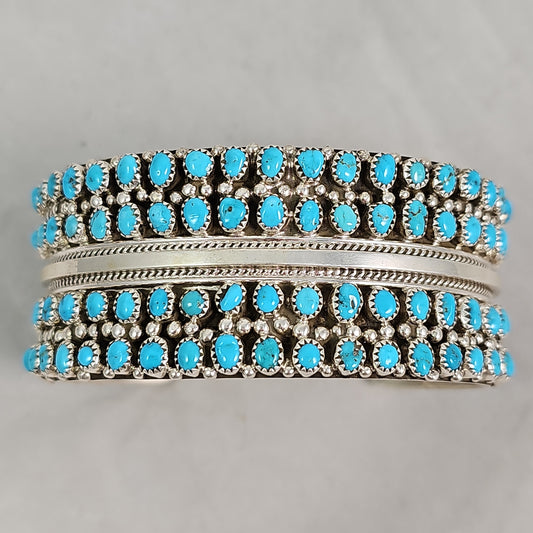 Turquoise row cuff