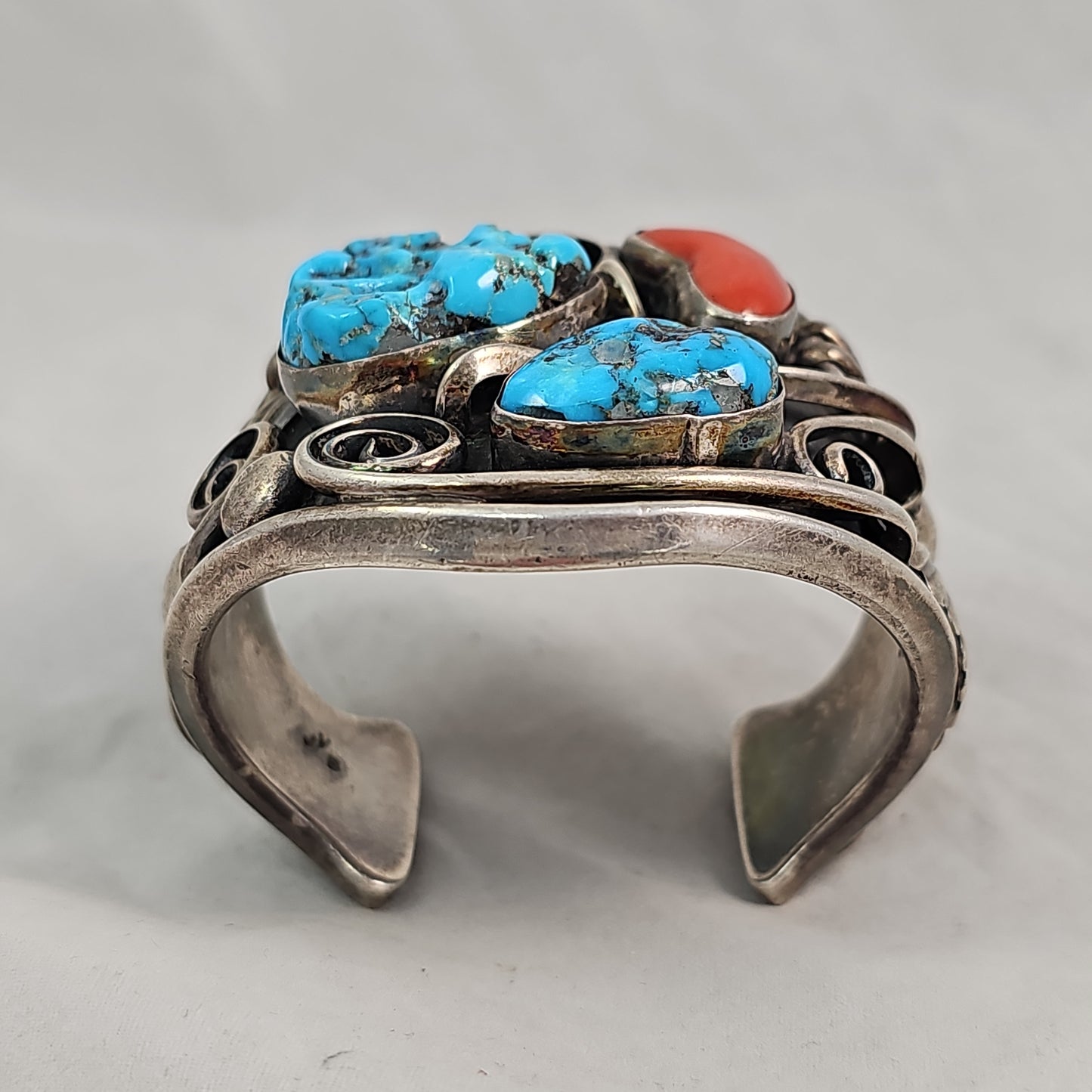 Coral & Turquoise cuff by Jimmy Victor Begay