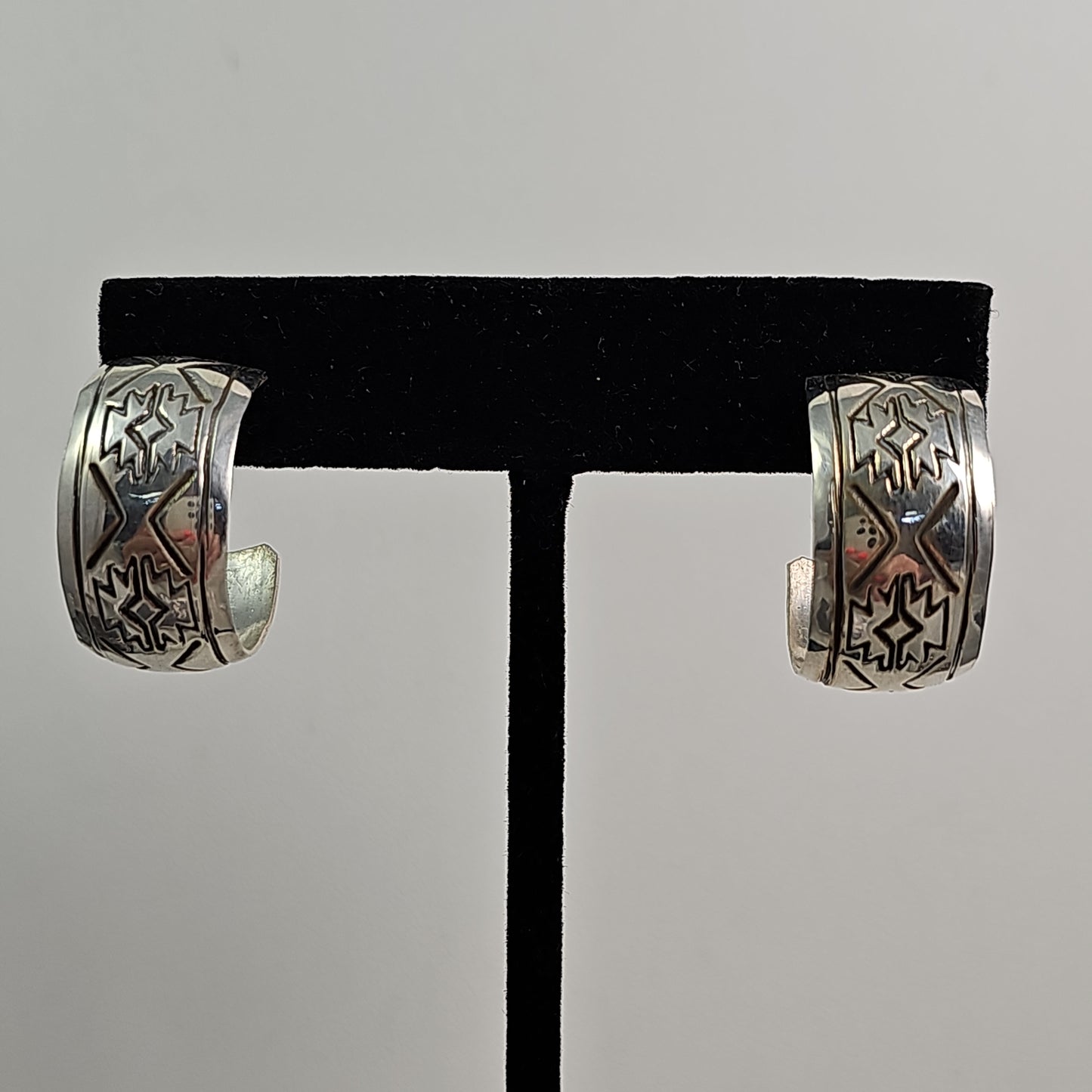 Stamped hoop earrings