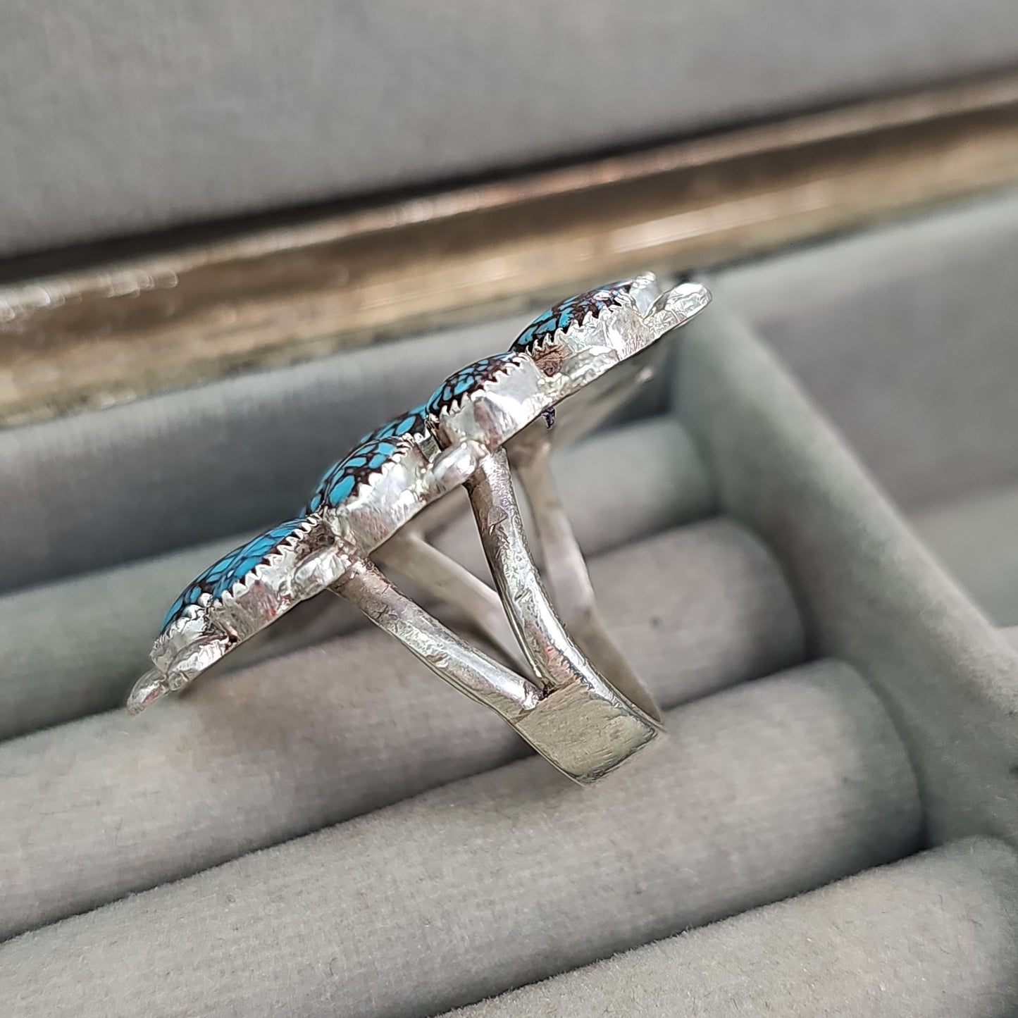 Zuni Turquoise cluster ring