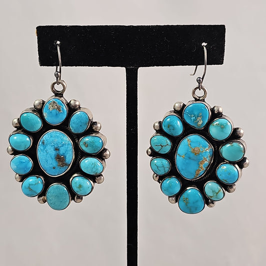 Cluster turquoise earrings