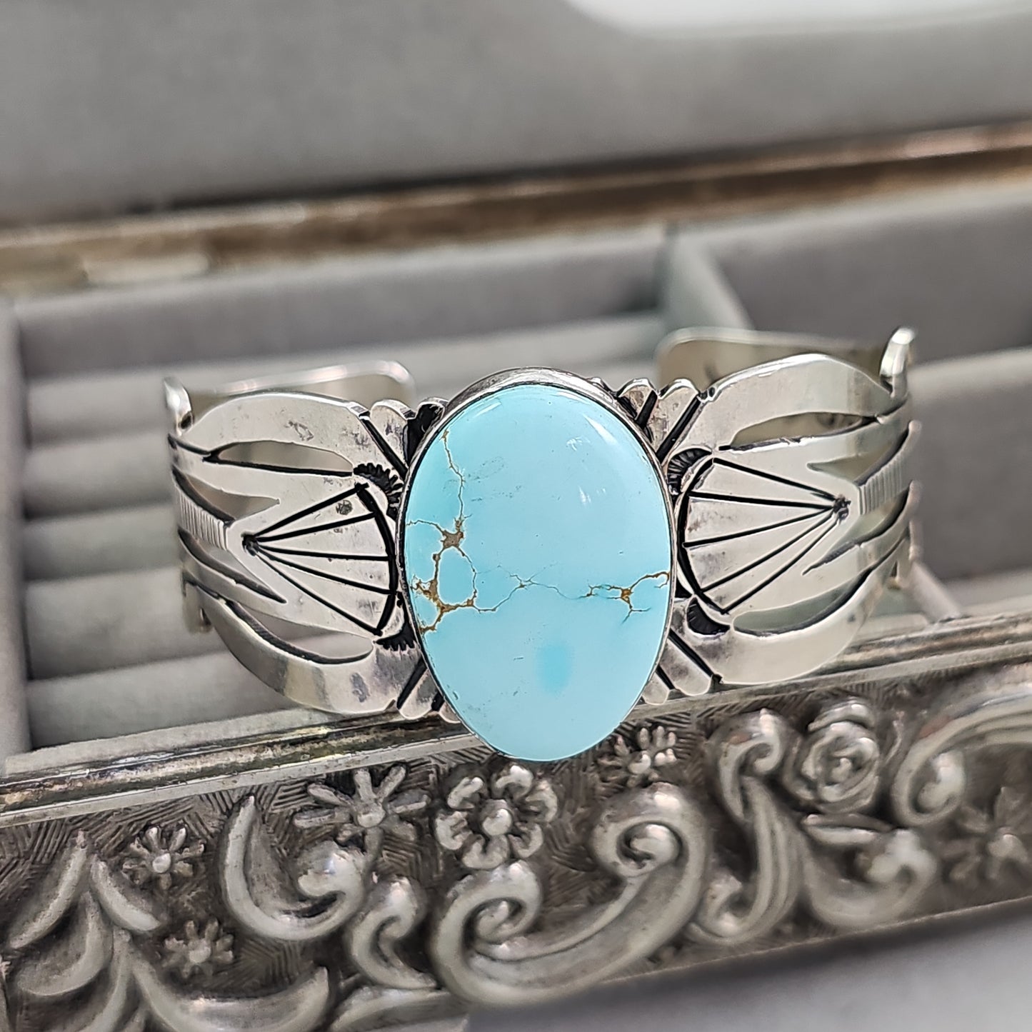 Turquoise cuff by Russell Sam