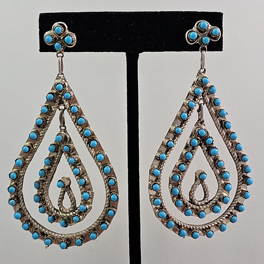 Double teardrop snake eye earrings