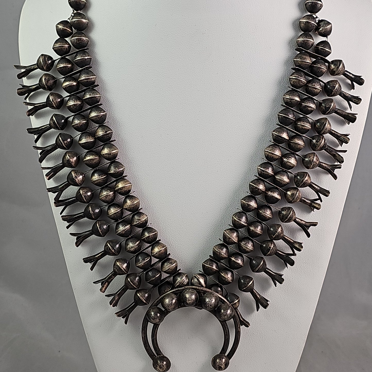 Navajo pearl squash blossom necklace