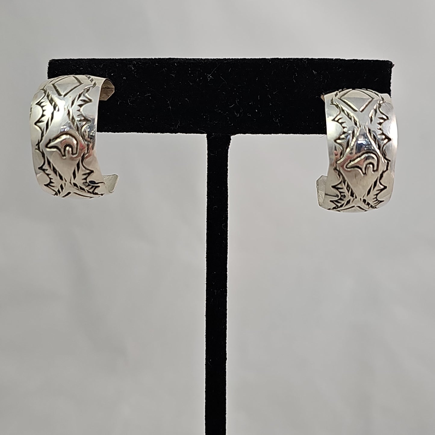 Stamped hoop earrings