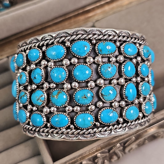 Mens Turquoise row cuff