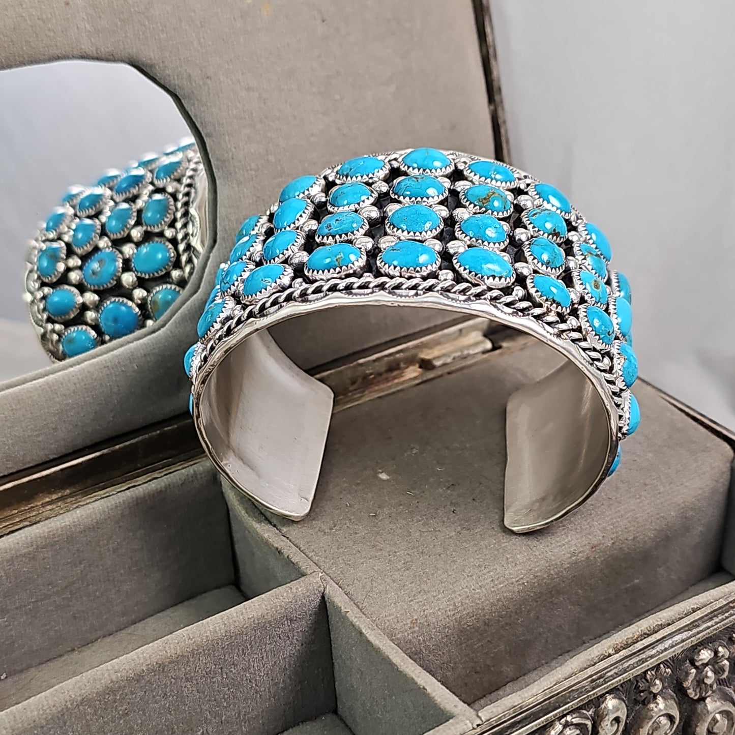 Mens Turquoise row cuff