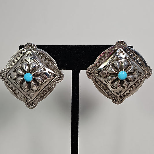 Concho post earrings