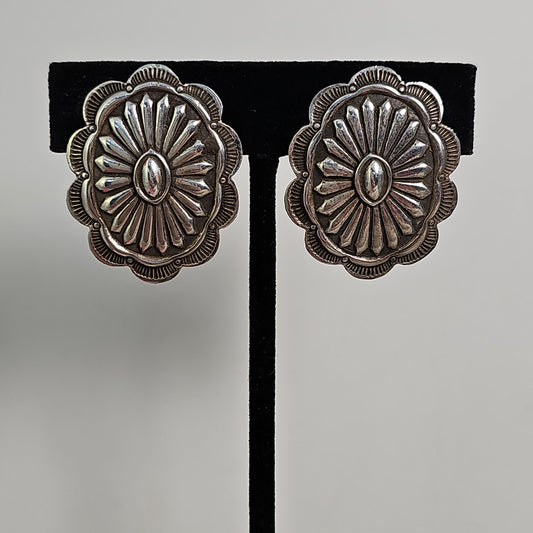 Concho clip on earrings