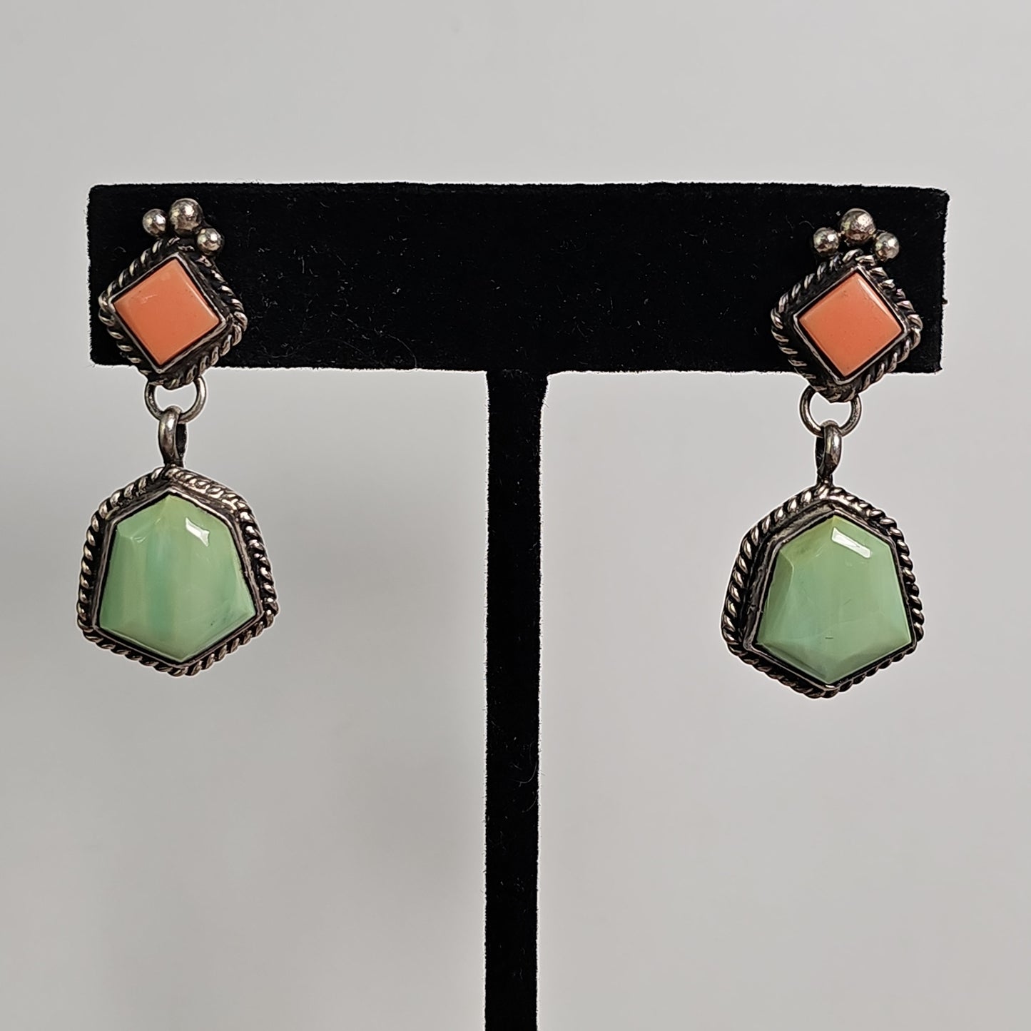 Spiney & turquoise dangle earrings