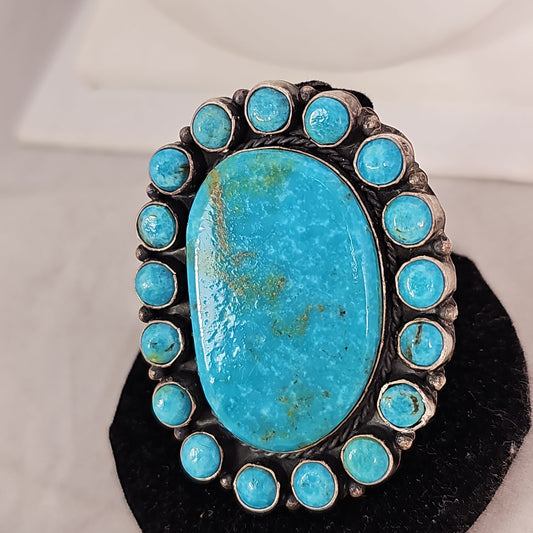 Vintage turquoise cluster ring