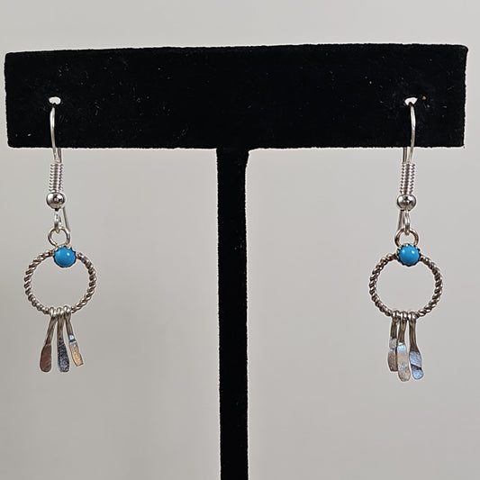 Circle turquoise dream catcher earrings