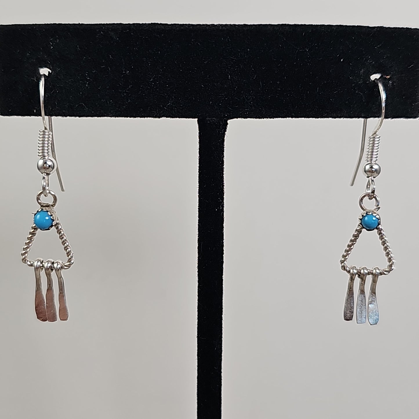 Triangle turquoise dream catcher earrings