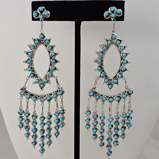 Snake eye diamond chandelier earrings