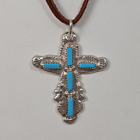 Turquoise cross pendant