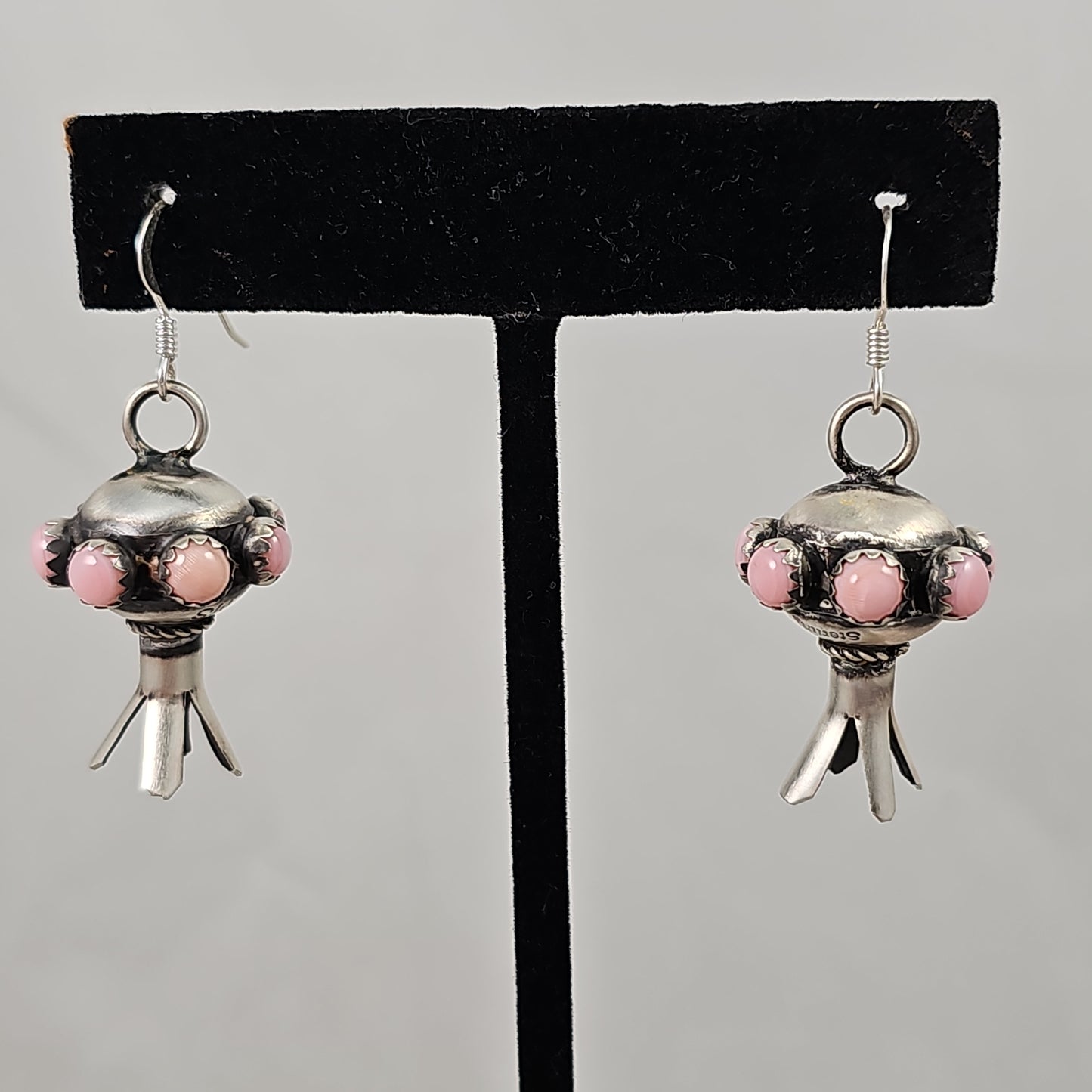 Pink Conch shell blossom earrings