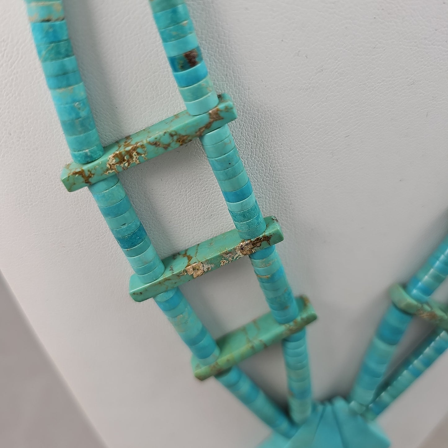 Vintage turquoise slab heishi necklace