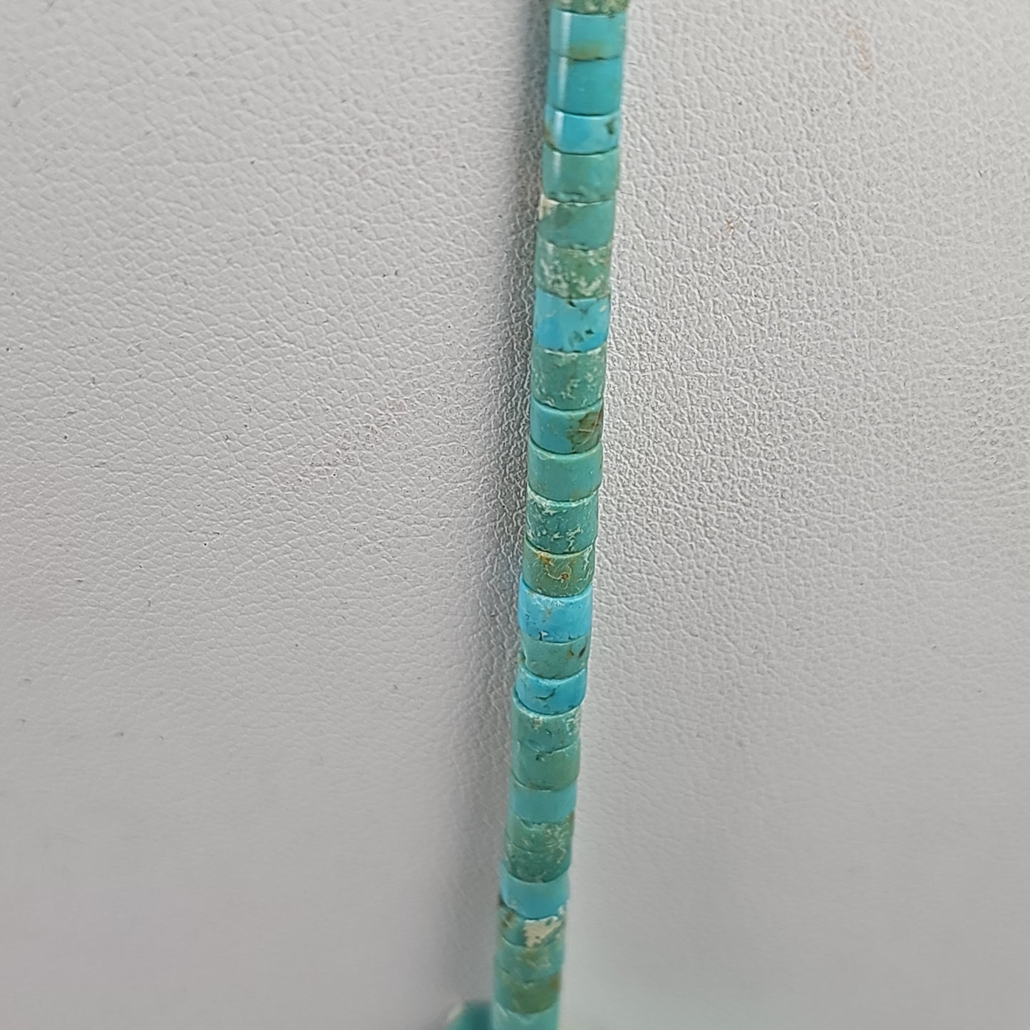 Vintage slab turquoise heishi necklace