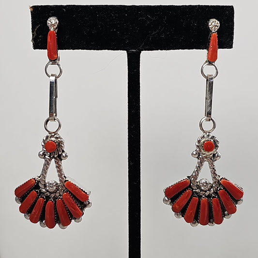 Coral fan earrings