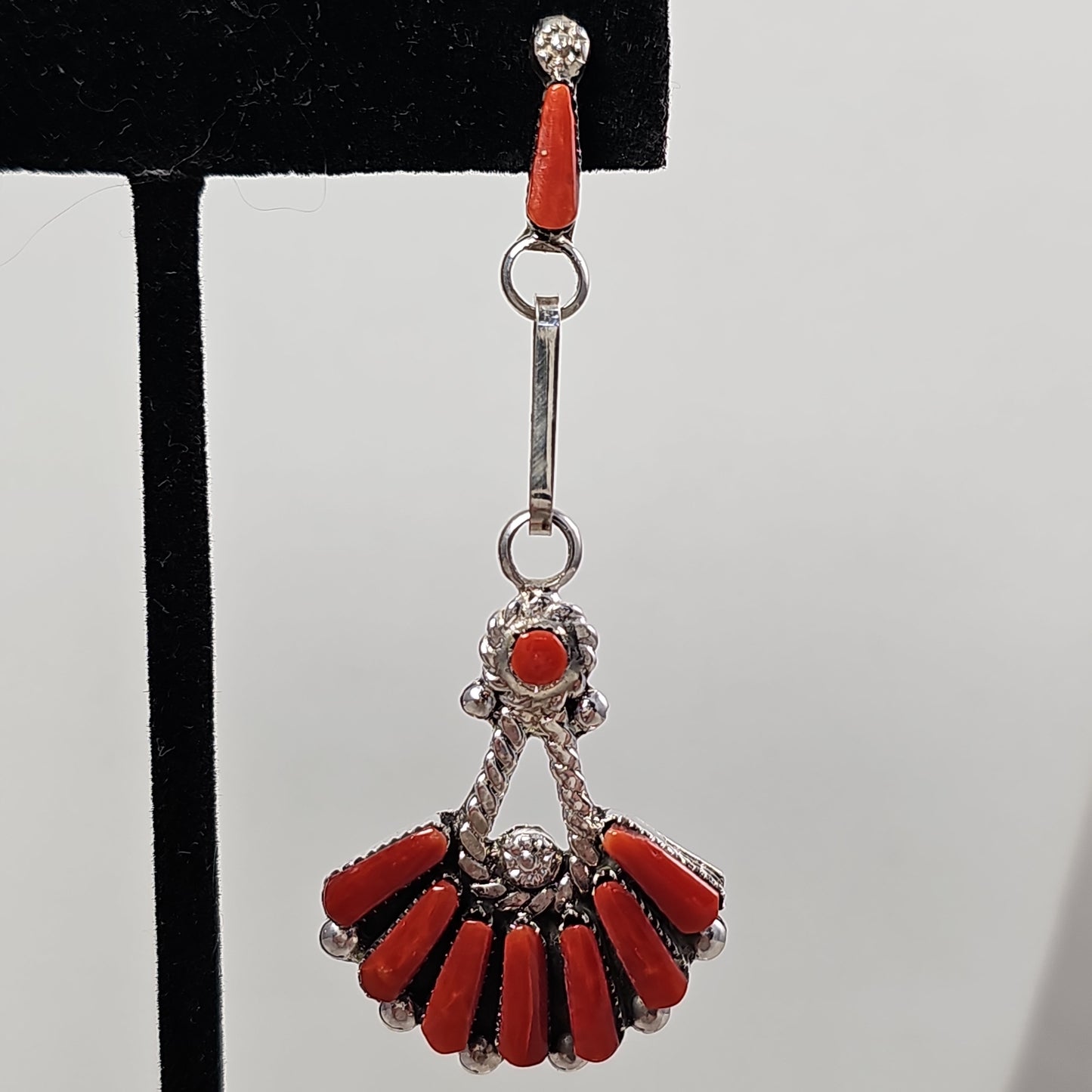 Coral fan earrings