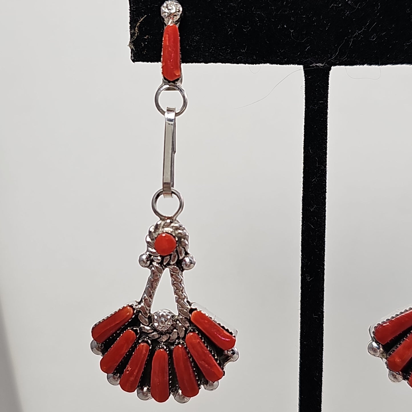 Coral fan earrings
