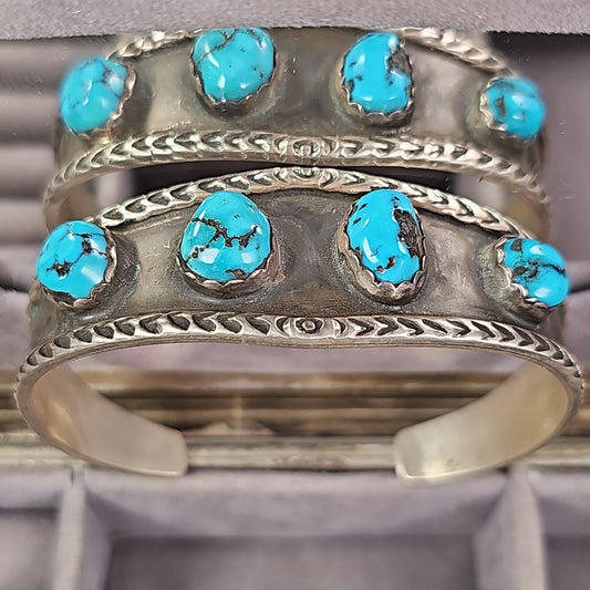 4 Stone turquoise and sterling bracelet