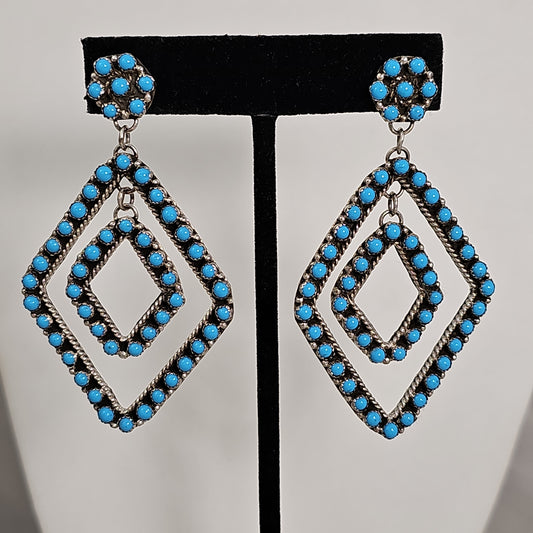 Snake eye double diamond hoop earrings
