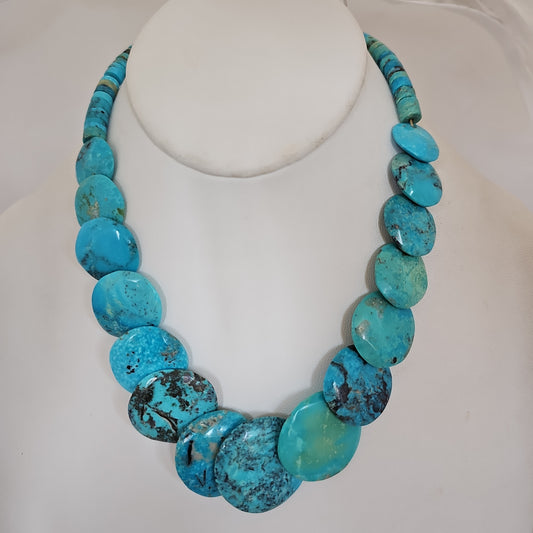 Jacqueline Turquoise disk necklace