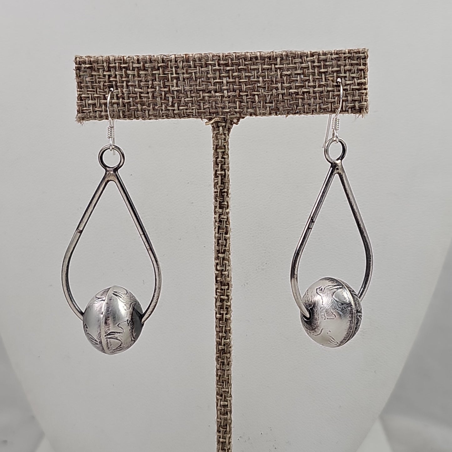 Galloping horse teardrop earrings