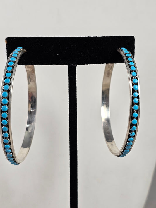 Snake eye turquoise hoops