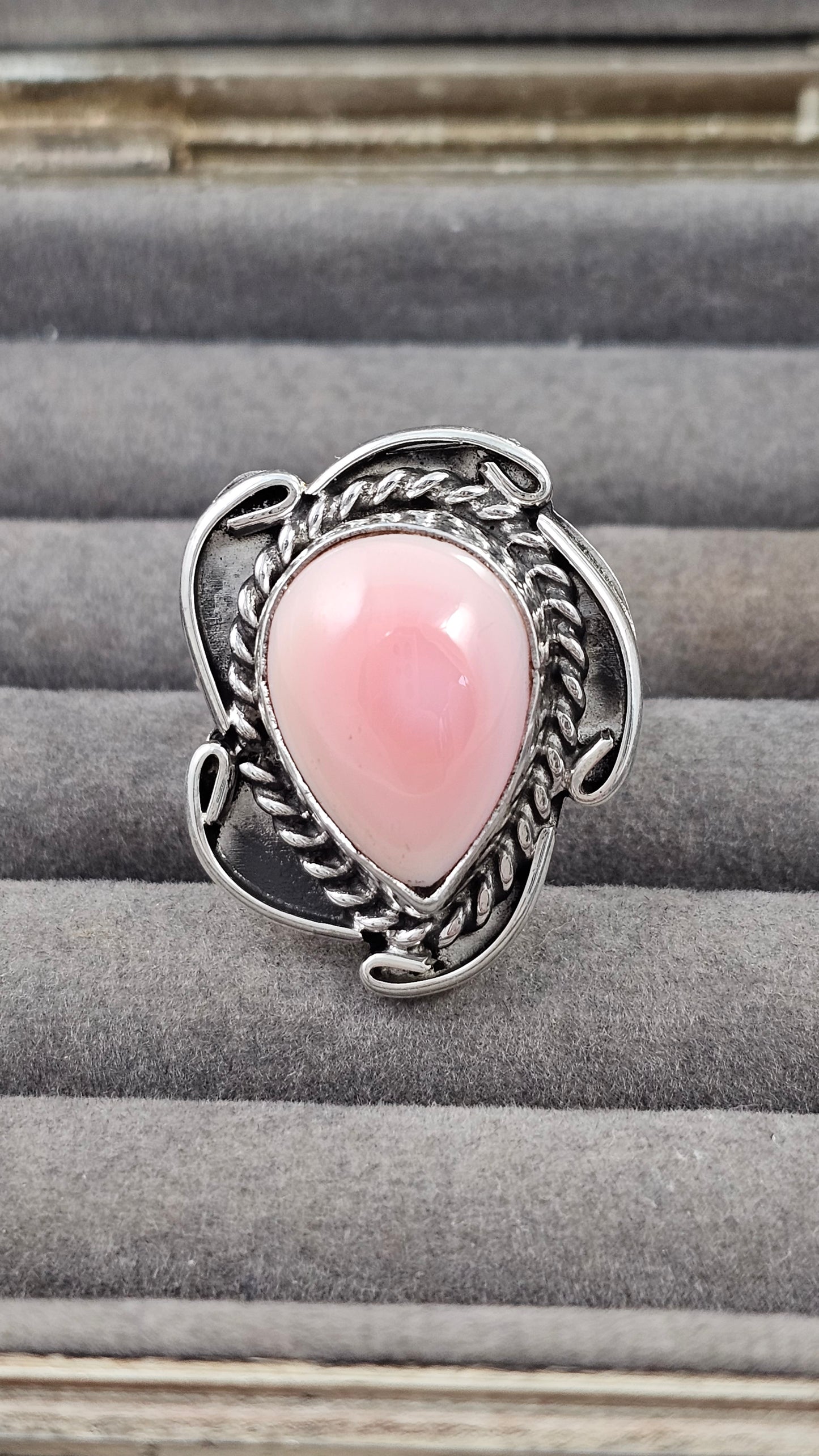 Pink conch shell ring
